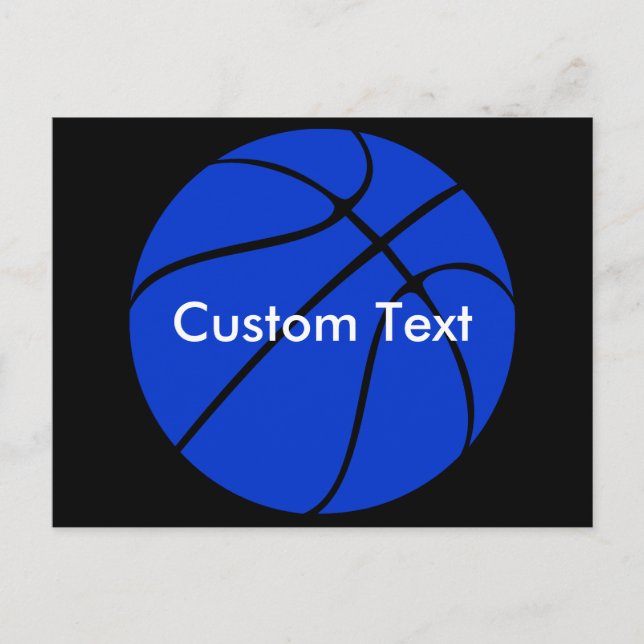 Carte Postale Blue Basketball Custom Nom de l'équipe ou Sport te (Devant)