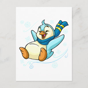 Carte Postale Blue Bruce glissant sur la glace