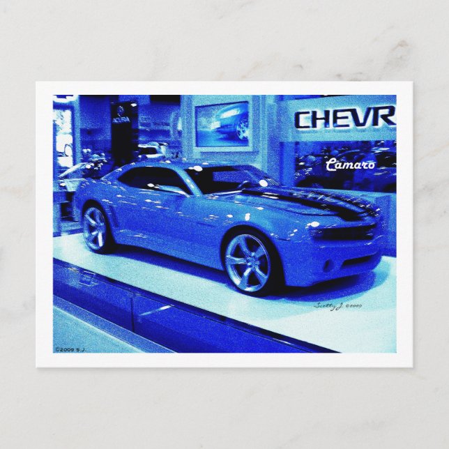Carte Postale "Blue Camaro" © 2009 S.J. (Devant)