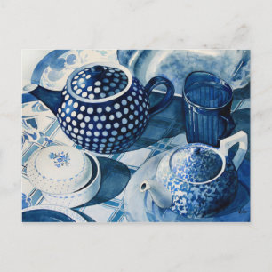 Carte postale Blue China Plats