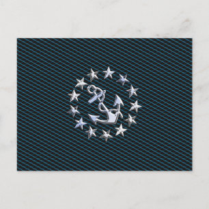Carte Postale Blue Chrome Comme Yacht Drapeau Automotive Grille