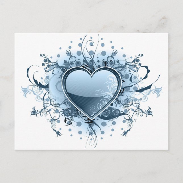 Carte postale Blue Emo Heart (Devant)