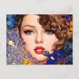 Carte Postale Blue Eyes Blond Abstrait