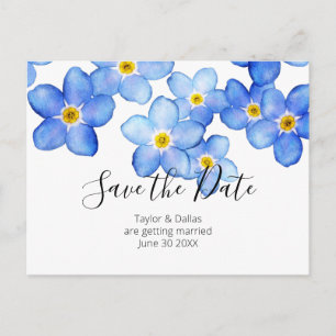 Carte Postale Blue Forget Me Nots Enregistrer la date