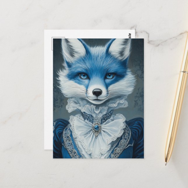 Carte Postale Blue Fox (Devant/Arrière en situation)