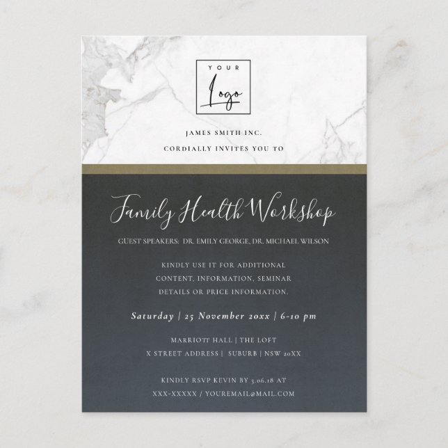 CARTE POSTALE BLUE GOLD DAHLIA ATELIER FLORAL DISCOURS INVITATIO (Devant)