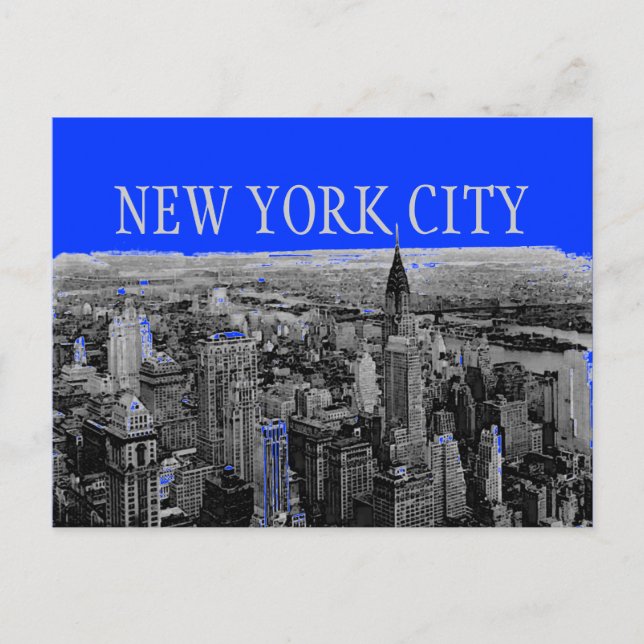 Carte postale Blue Grey New York City Pop Art (Devant)