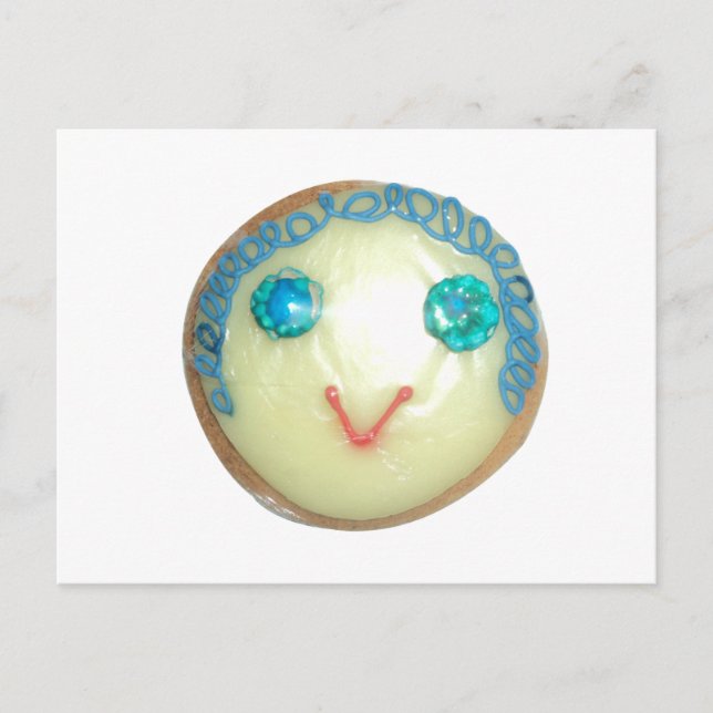 Carte Postale Blue Hair Emoji Art Imprimer/Graphique (Devant)