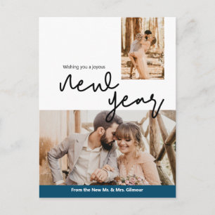 Carte Postale Blue Happy New Year Newlyweds Mr et Mrs.