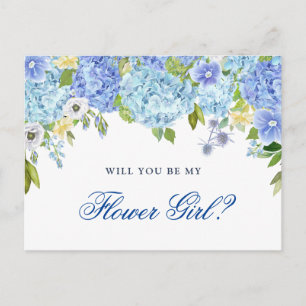 Carte Postale Blue Hydrangea Floral Vous Serez Ma Fille Fleur