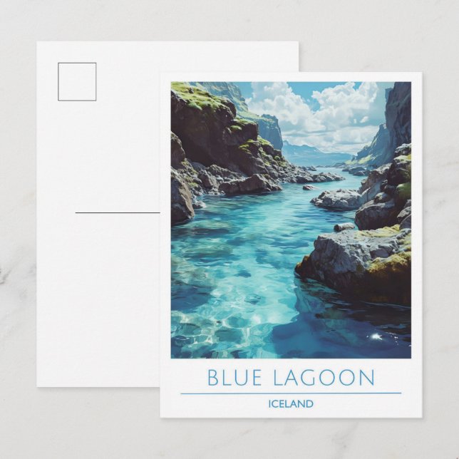Carte Postale Blue Lagoon Islande Travel (Devant / Derrière)