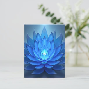 Carte Postale Blue Lotus Flower Spirituel Zen Art