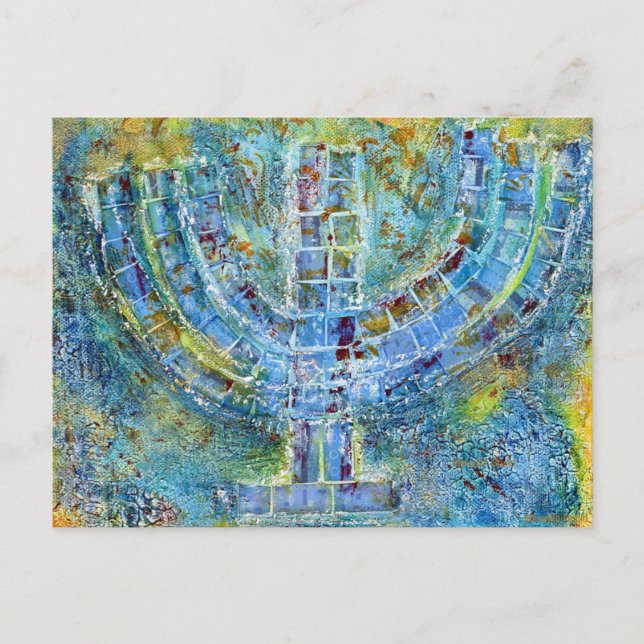Carte postale Blue Menorah (Devant)