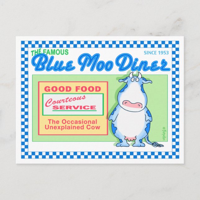Carte Postale BLUE MOO DINER par Boynton (Devant)