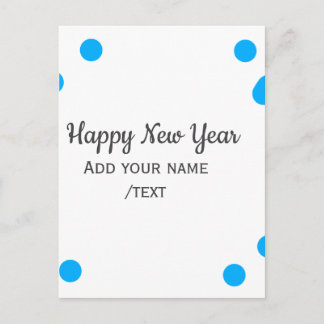 Carte Postale Blue polkadots happy new year add name messasimple