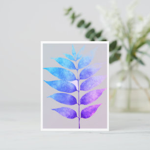 Carte Postale - Blue/Purple/Pink Fern