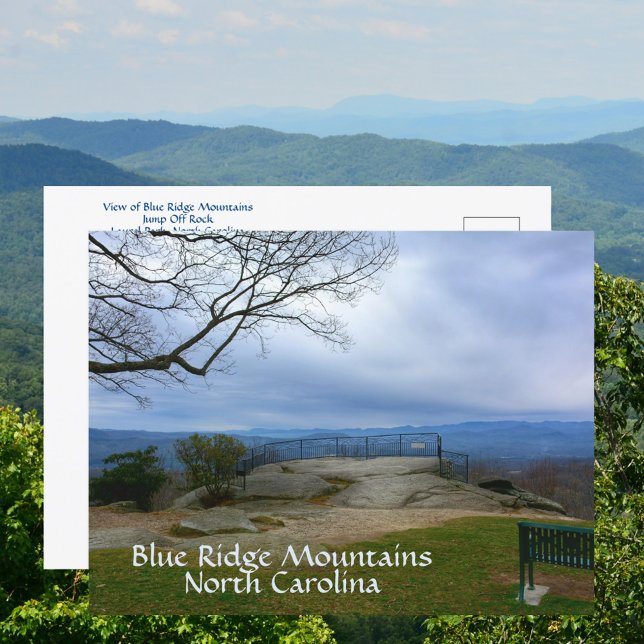 Carte Postale Blue Ridge Mountains Jump Off Rock NC (Créateur téléchargé)