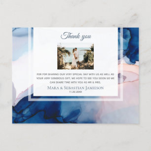 Carte Postale ~ Blue Rose AR17 Elégant Merci de mariage