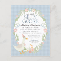 Blue Silly Goose Floral En vichy fête d'anniversai