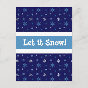 Carte postale Blue Snowflake "Let it snow"