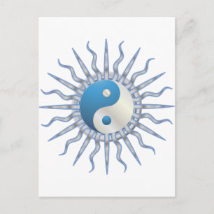Carte Postale Blue Starburst Yin Yang