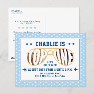 Carte Postale Blue TopOne Pilote de combat thème premier anniver