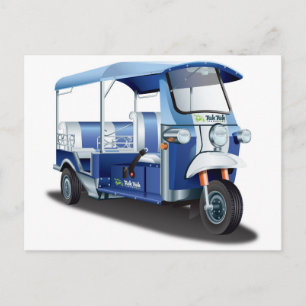 CARTE POSTALE BLUE TUK TUK