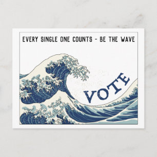 Carte Postale Blue Wave personnalisable sortir du vote
