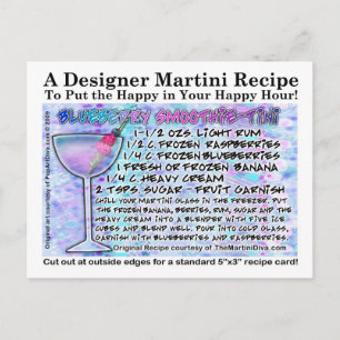 Carte Postale Blueberry Smoothie Martini Recette