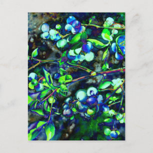Carte Postale Blueberry - teinte verte