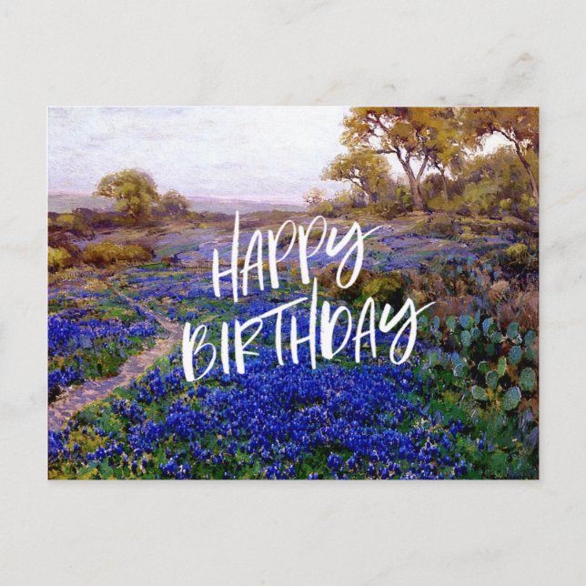 Carte Postale Bluebonnets au crépuscule, au nord de San Antonio (Devant)