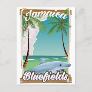 Carte Postale Bluefields, affiche de vacances à la plage en Jama