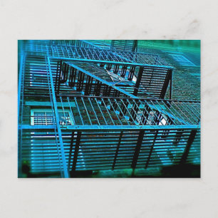 Carte Postale Blues de la ville intérieure et le feu s'échappe
