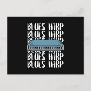 Carte Postale Blues Harp Harmonica Music Sound Instrument Cadeau