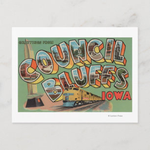Carte Postale Bluffs du Conseil, Iowa - Grandes Scènes de lettre