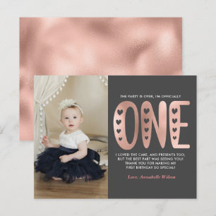 Carte postale Blush Pink 1er Anniversaire Merci