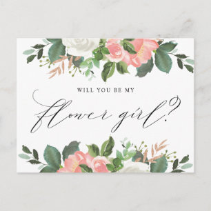 Carte Postale Blush Spring Floral Vous Serez Ma Fille Fleur