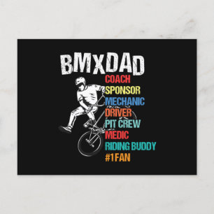 Carte Postale BMX Papa Père Extreme Sport Tête Vélos Cadeau