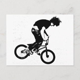 Carte Postale BMX Rider en noir et blanc