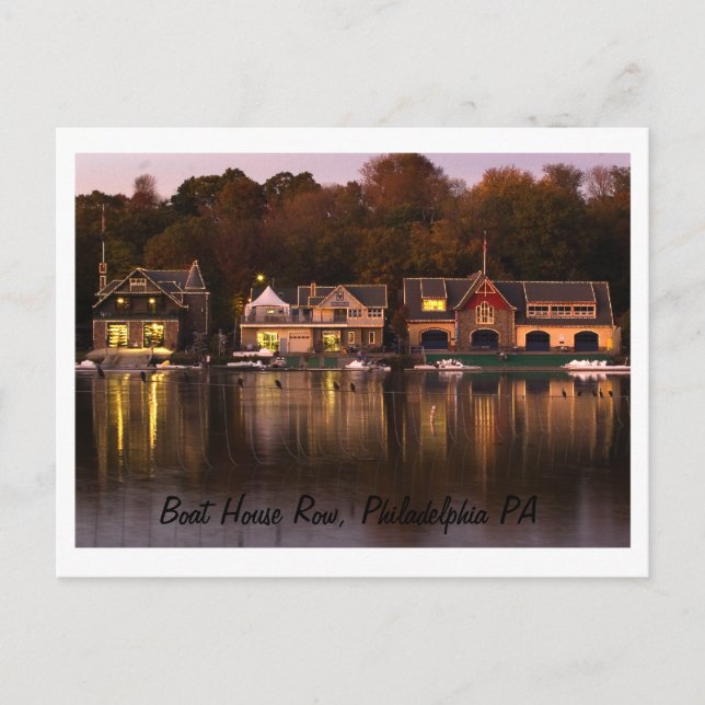 Carte Postale Boat House Row, Philadelphie PA (Devant)