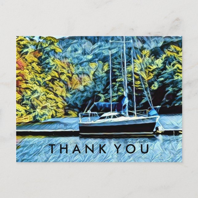 Carte Postale Boat Lake House Merci (Devant)