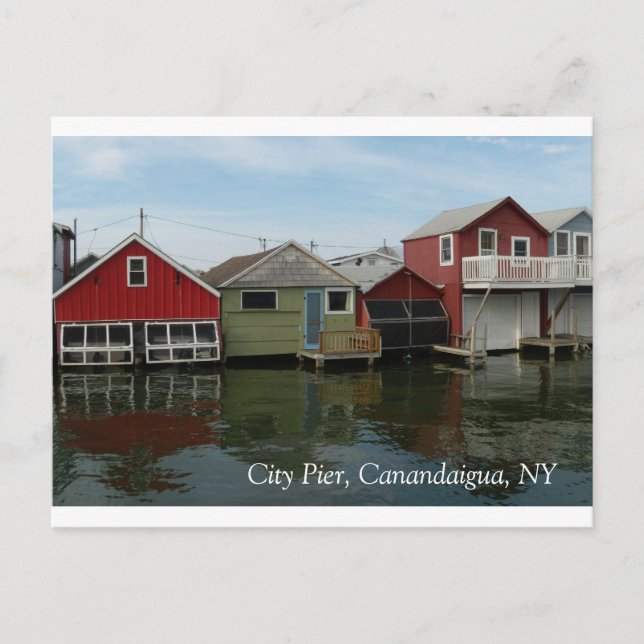 Carte Postale Boathouse : City Pier, Canandaigua, NY (Devant)