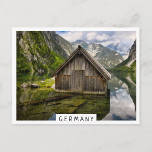 Carte Postale Boathouse dans le lac Obersee dans les Alpes en Al