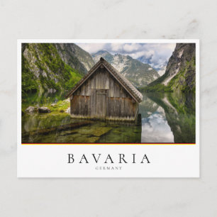 Carte Postale Boathouse dans le lac Obersee dans les Alpes en Al