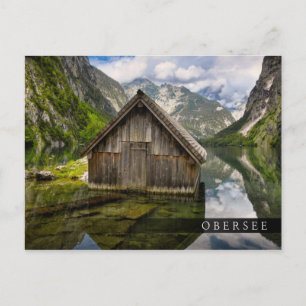 Carte Postale Boathouse dans le lac Obersee dans les Alpes en Al