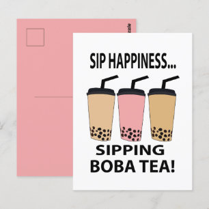 Carte Postale Boba Tea Buble Tea Boba Tea