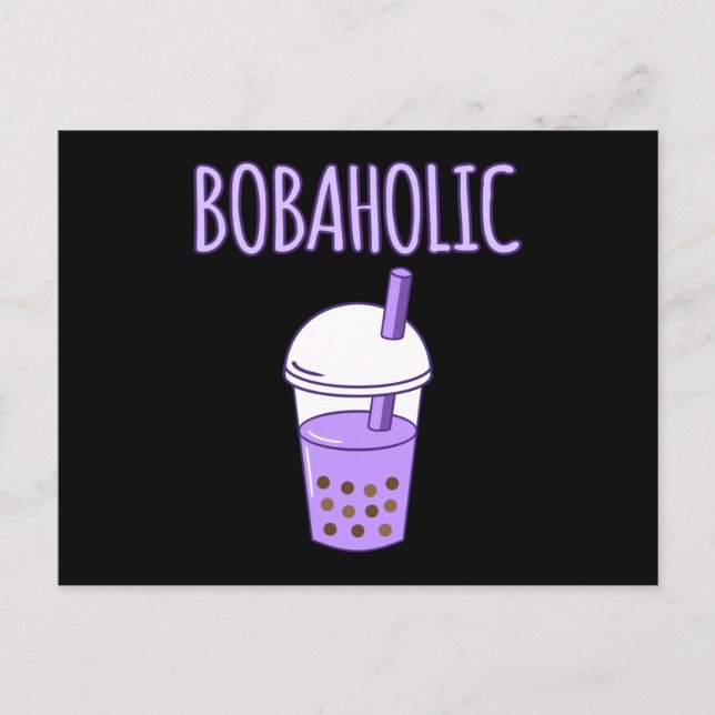 Carte Postale Bobaholic Bubble Boba Kawaii Tea Graphic (Devant)