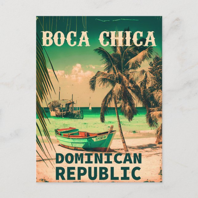 Carte Postale Boca Chica République Dominicaine - Retro Vintage  (Devant)