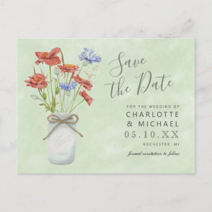 Carte Postale bocal à bille rustique fleur sauvage enregistrer l