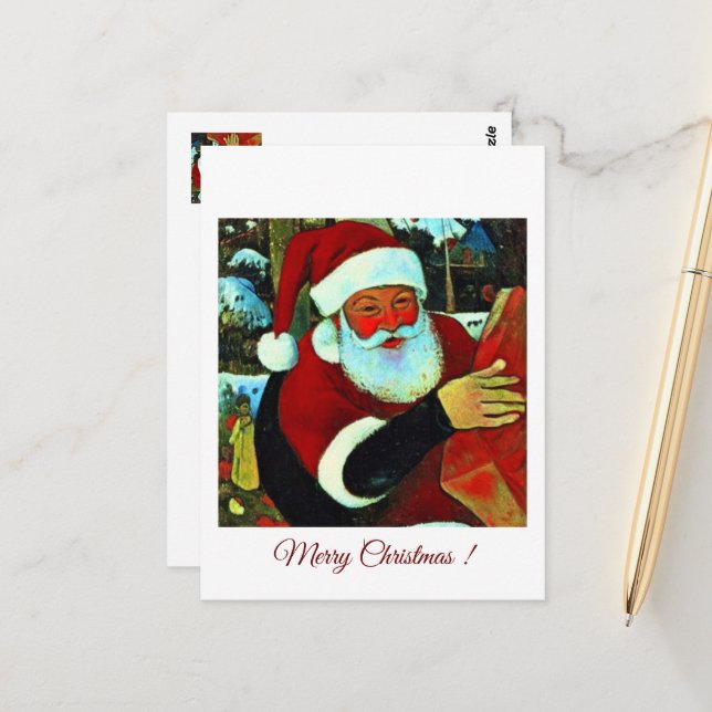 Carte Postale Bocal Mason Père noël / Santa Claus (Devant/Arrière en situation)